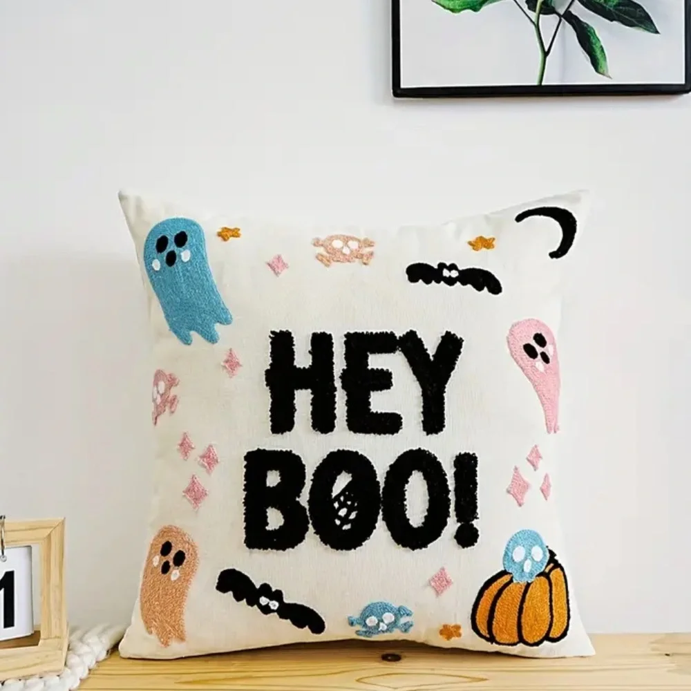 Halloween Embroidered Throw Pillow Cover Living Room Decor 12x20 & 18x18 Tik Tok
